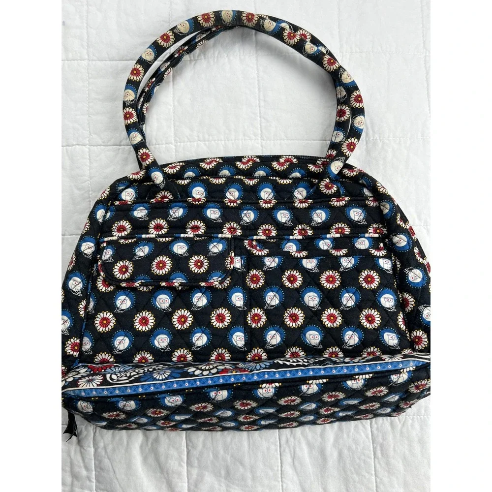 Vera Bradley Quilted Owl Floral‎ Pattern Satchel Handbag